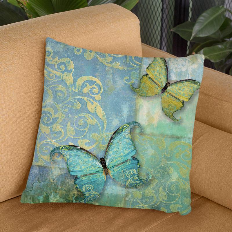 Damask & Butterflies I Throw Pillow By Color Bakery