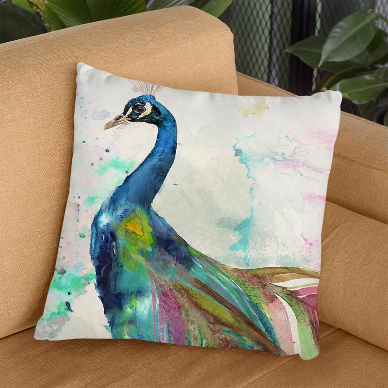 Peacock Dress Throw Pillow By Color Bakery