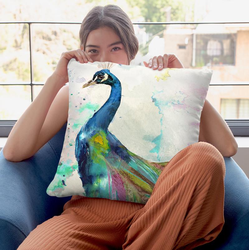 Peacock Dress Throw Pillow By Color Bakery