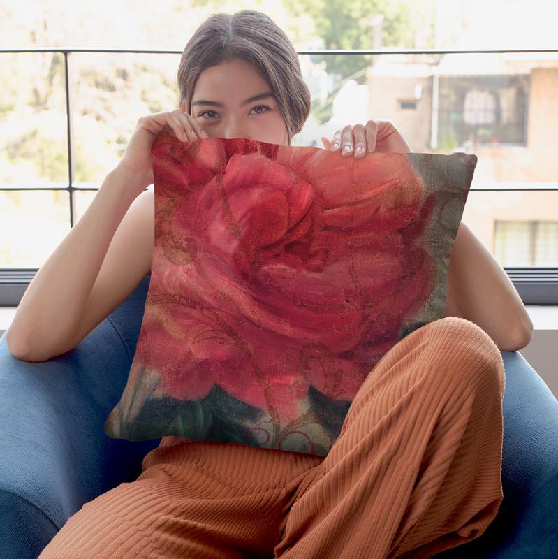 Coleurs Rouge Throw Pillow By Color Bakery
