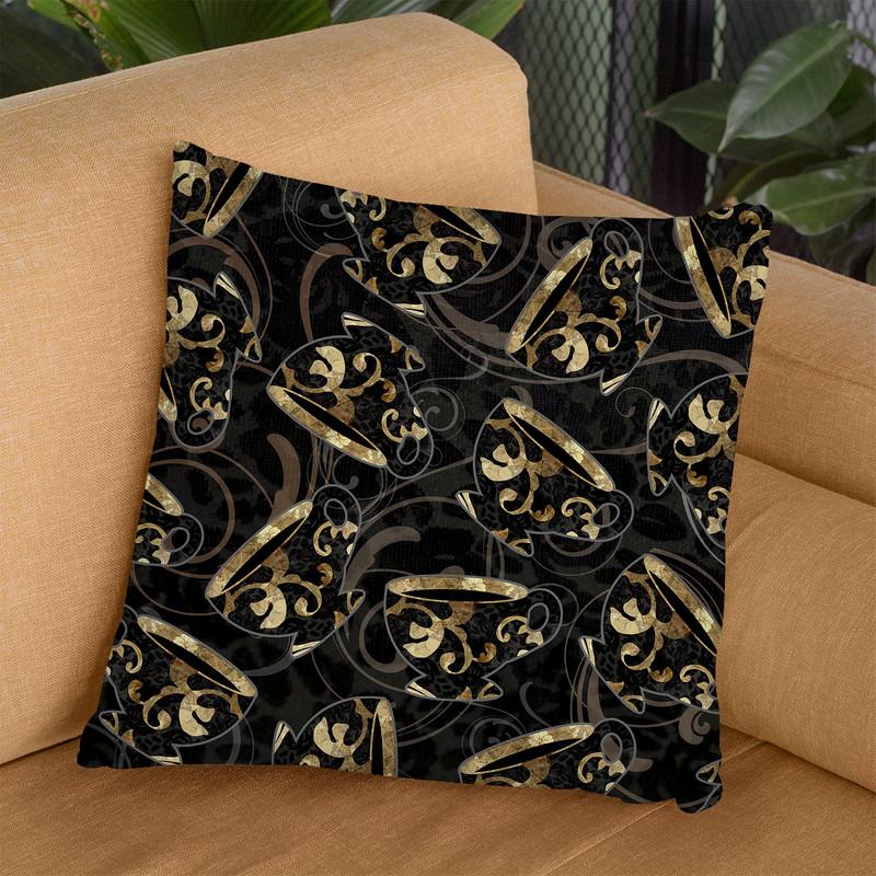 Cafe Noir Pattern V Throw Pillow By Color Bakery