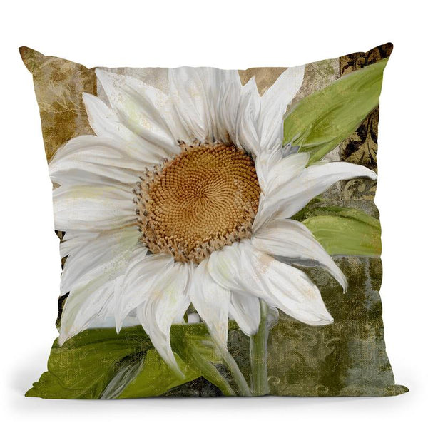 White Sunflower I Throw Pillow By Color Bakery