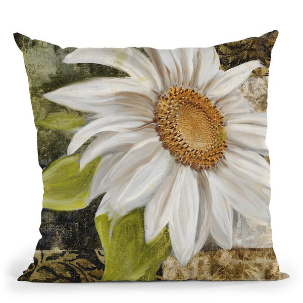 White Sunflower Ii Throw Pillow By Color Bakery