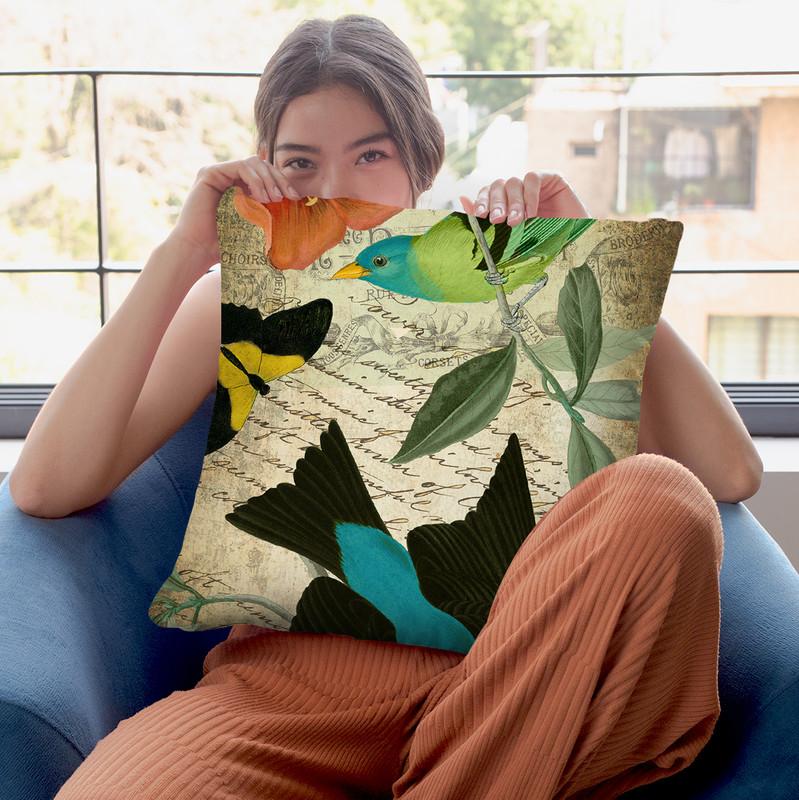 Petals And Wings I Throw Pillow By Color Bakery