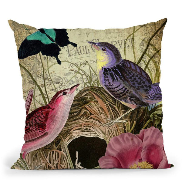 Petals And Wings Iv Throw Pillow By Color Bakery
