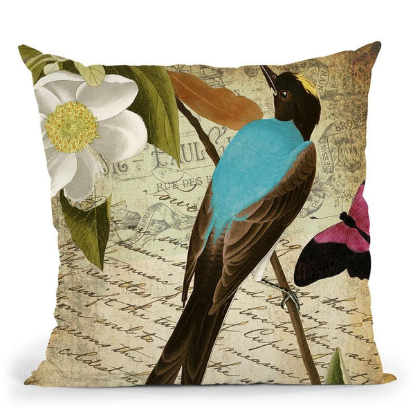 Petals And Wings V Throw Pillow By Color Bakery