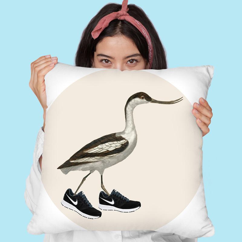 Bird With A Bag Throw Pillow By Coco De Paris