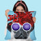 Flower Power Pug Blue Throw Pillow By Coco De Paris