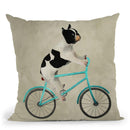 French Bulldog On Bicycle Throw Pillow By Coco De Paris