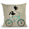French Bulldog On Bicycle Throw Pillow By Coco De Paris