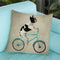 French Bulldog On Bicycle Throw Pillow By Coco De Paris