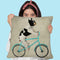 French Bulldog On Bicycle Throw Pillow By Coco De Paris