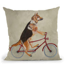 German Shepherd On Bicycle Throw Pillow By Coco De Paris