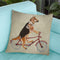 German Shepherd On Bicycle Throw Pillow By Coco De Paris