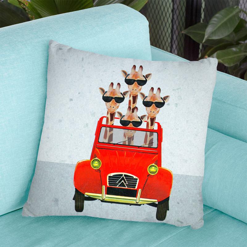 Giraffes On Holiday Throw Pillow By Coco De Paris