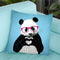 Panda With Fingerheart Throw Pillow By Coco De Paris