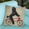 Poodle On Bicycle Throw Pillow By Coco De Paris