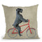 Schnauzer On Bicycle Throw Pillow By Coco De Paris