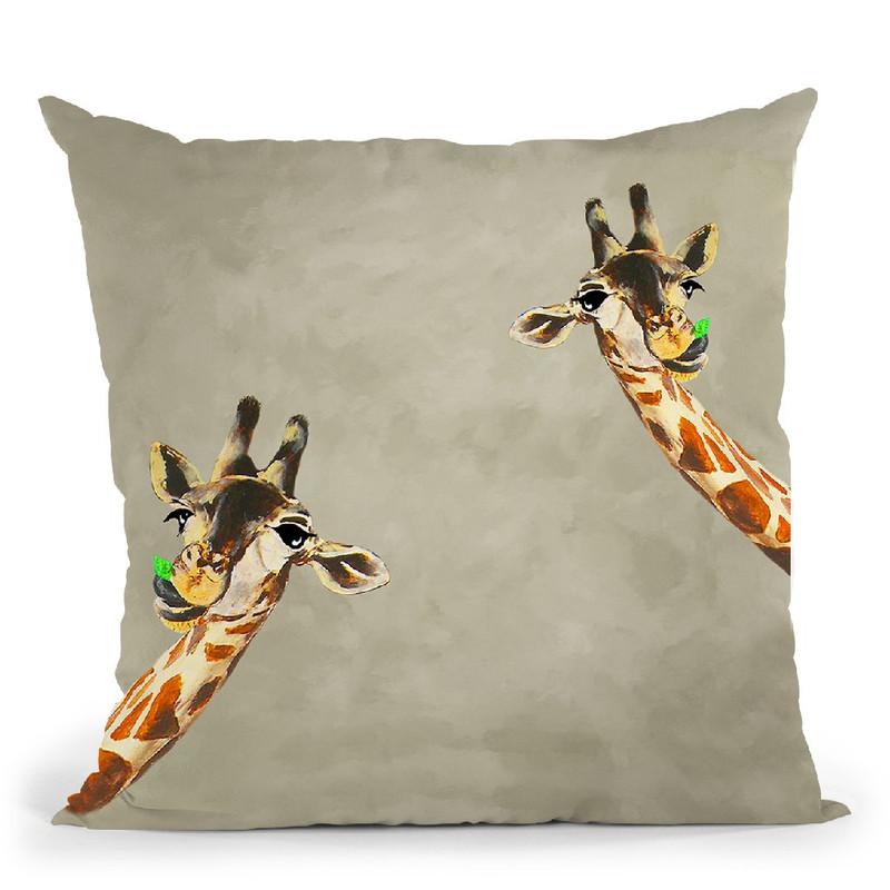 2 Giraffes Throw Pillow By Coco De Paris