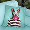 Bulldog With Bubblegum Throw Pillow By Coco De Paris
