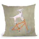 Chihuahua On Bicycle Throw Pillow By Coco De Paris