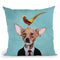 Chihuahua With Bird Throw Pillow By Coco De Paris