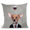 Chihuahua With Wineglass Throw Pillow By Coco De Paris