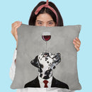 Dalmatian With Wineglass Throw Pillow By Coco De Paris