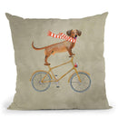 Daschund On Bicycle Throw Pillow By Coco De Paris