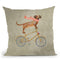 Daschund On Bicycle Throw Pillow By Coco De Paris