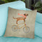 Daschund On Bicycle Throw Pillow By Coco De Paris