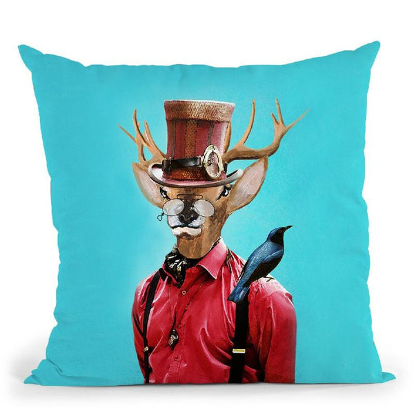 Deer Steampunk Throw Pillow By Coco De Paris