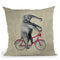 Elephant On Bicycle Throw Pillow By Coco De Paris