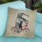 Elephant On Bicycle Throw Pillow By Coco De Paris
