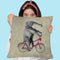 Elephant On Bicycle Throw Pillow By Coco De Paris