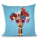 Flower Power Girafe Throw Pillow By Coco De Paris