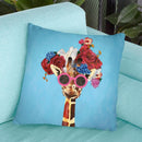 Flower Power Girafe Throw Pillow By Coco De Paris