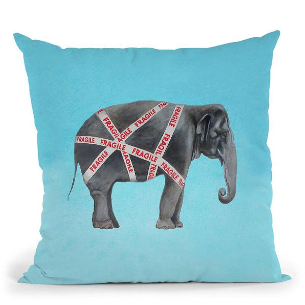 Fragile Elephant Throw Pillow By Coco De Paris