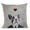 Frenchie With Wineglass Throw Pillow By Coco De Paris