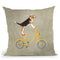 Beagle On Bicycle Throw Pillow By Coco De Paris
