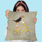 Beagle On Bicycle Throw Pillow By Coco De Paris