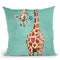 Girafes With Blue Flower Throw Pillow By Coco De Paris