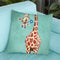 Girafes With Blue Flower Throw Pillow By Coco De Paris