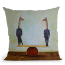 Giraffes In Balance Throw Pillow By Coco De Paris