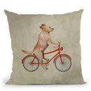 Golden Retriever On Bicycle Throw Pillow By Coco De Paris