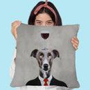 Greyhound With Wineglass Throw Pillow By Coco De Paris