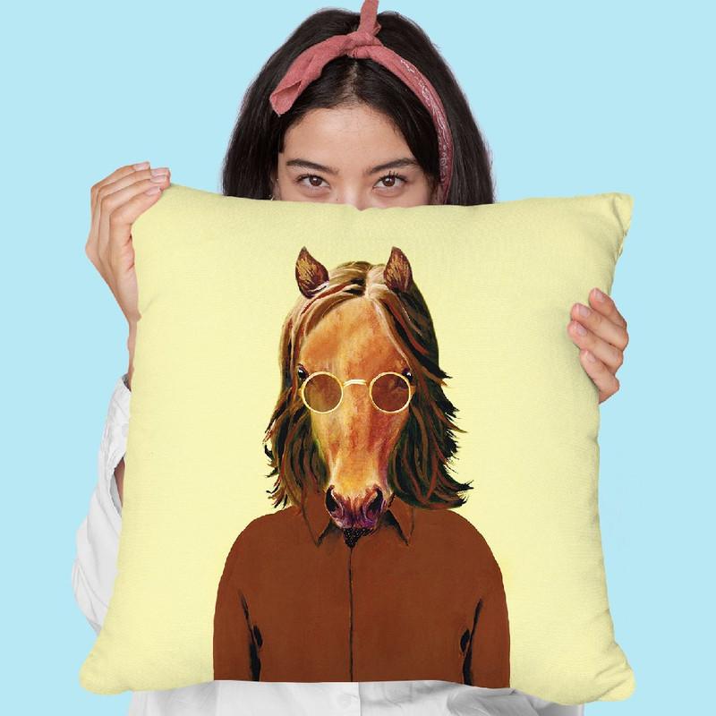 Lennon Horse Throw Pillow By Coco De Paris