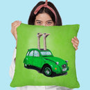 Ostriches In A Car Throw Pillow By Coco De Paris