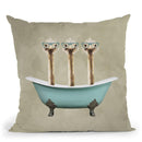 Ostriches In Bathtub Throw Pillow By Coco De Paris