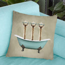 Ostriches In Bathtub Throw Pillow By Coco De Paris